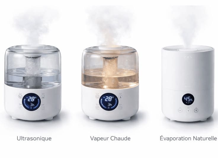 Types d’humidificateurs chambre : ultrasonique, vapeur chaude et évaporation