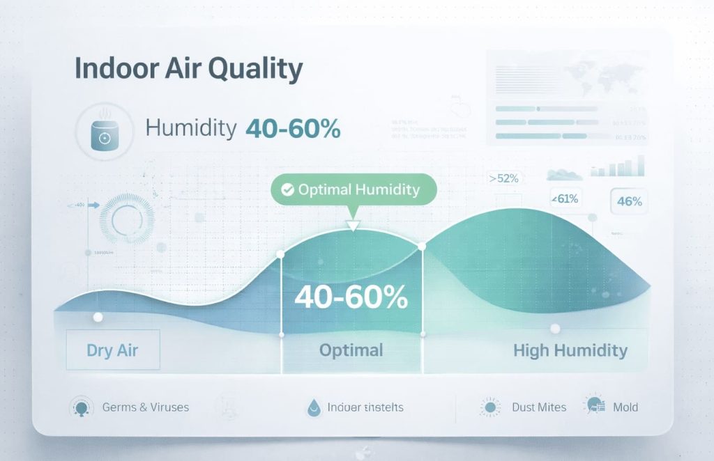 Taux d’humidité idéal 40 à 60 pour un air intérieur sain selon les recommandations