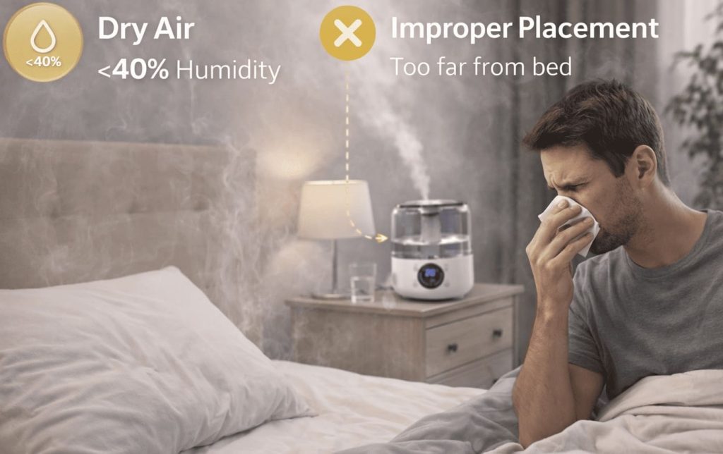 Erreurs fréquentes avec un appareil d’humidification : positionnement incorrect et efficacité limitée