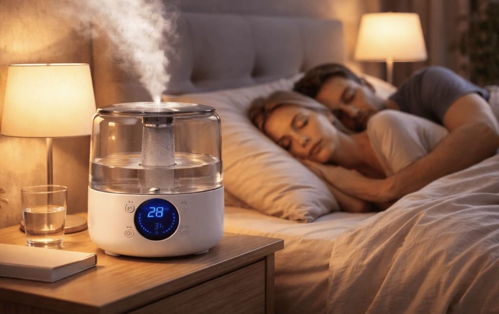Appareil diffusant une brume légère pour améliorer la qualité de l’air et favoriser un sommeil réparateur