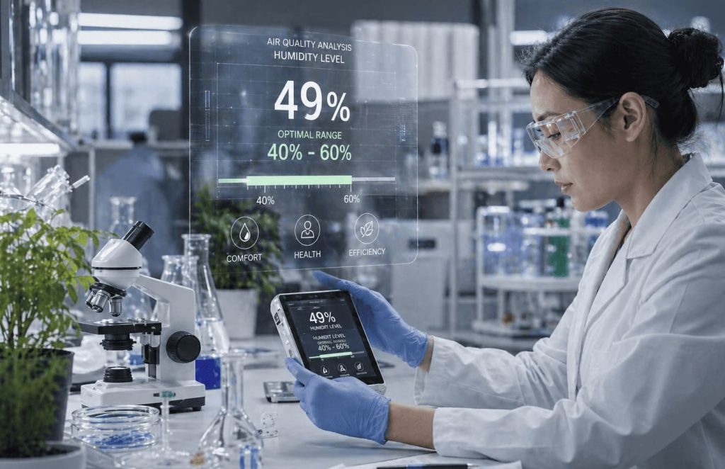 Analyse scientifique de l’humidité de l’air en environnement de laboratoire contrôlé