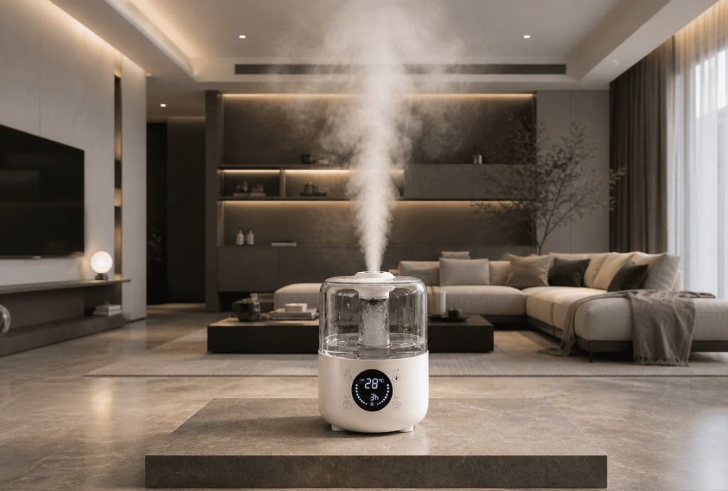 position idéale humidificateur au centre d une grande pièce