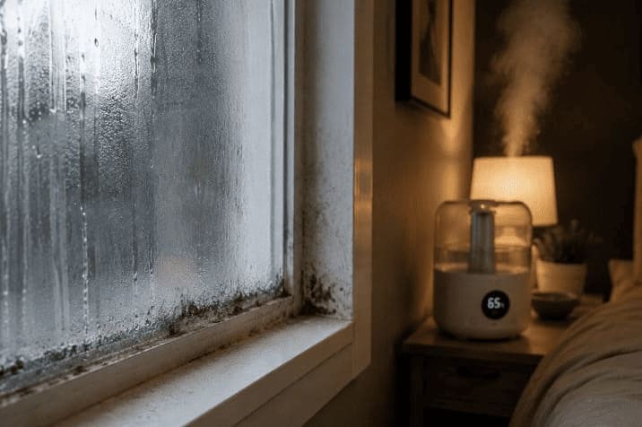 Condensation excessive causée par une humidité intérieure trop élevée