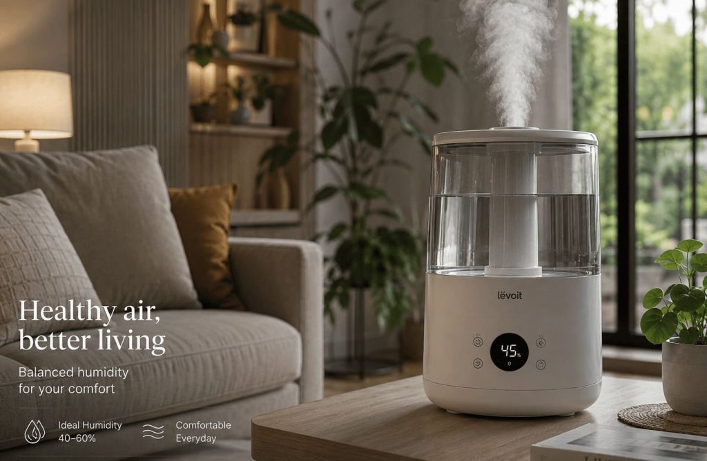 Humidificateur moderne améliorant le confort de l’air intérieur