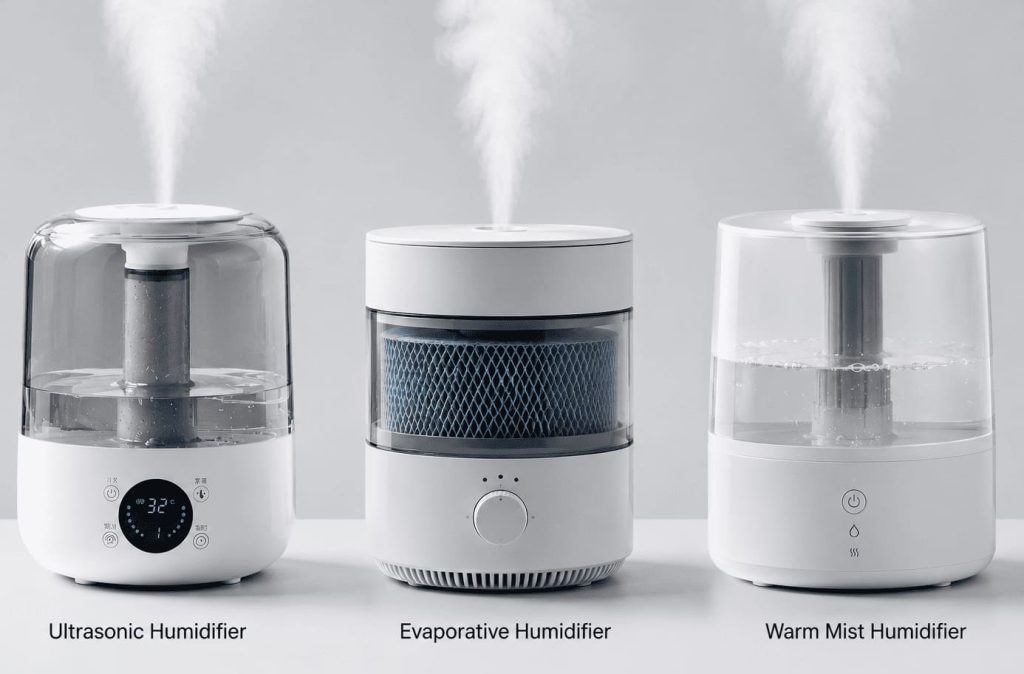 Comparaison humidificateur ultrasonique évaporatif et vapeur chaude