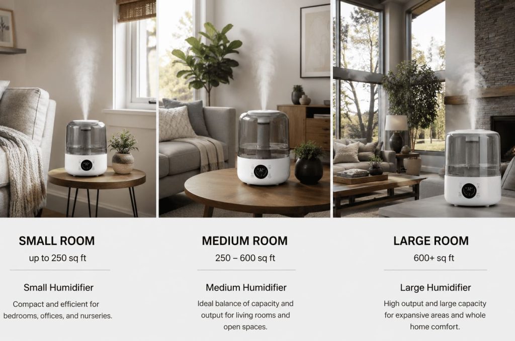 Choisir un humidificateur selon la taille du salon
