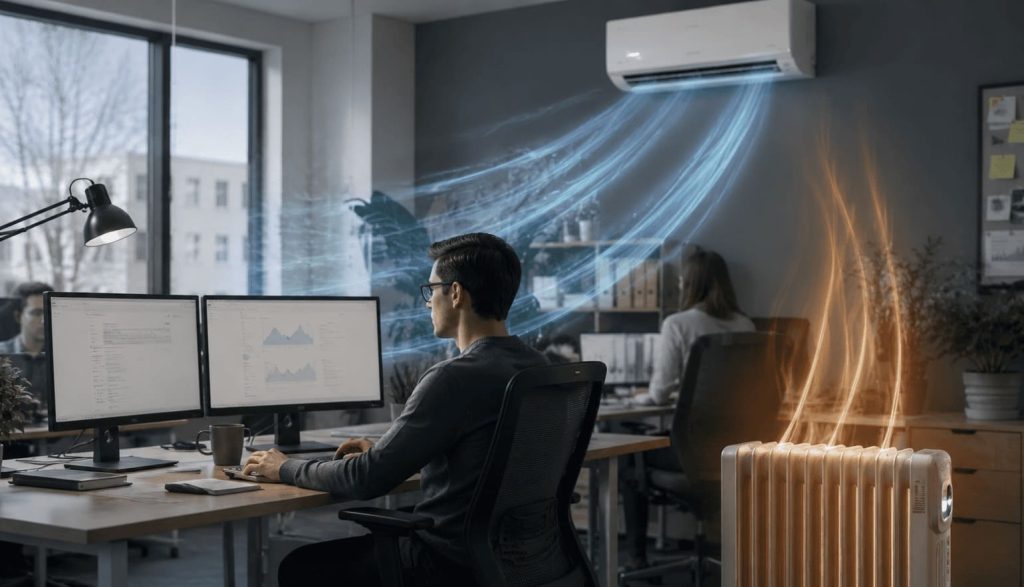 humidité intérieure faible espace de travail