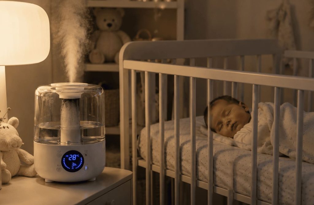 humidificateur dans une chambre bebe
