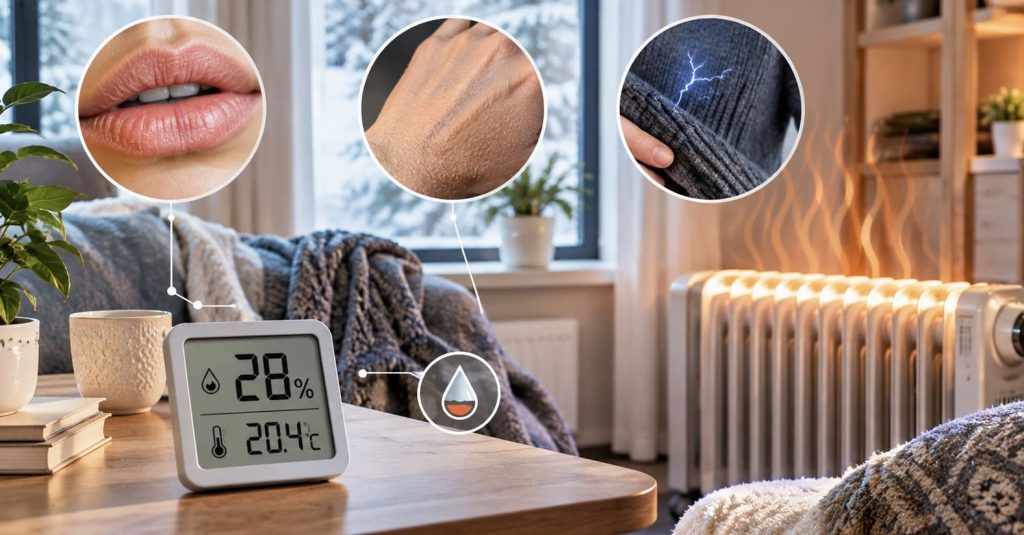 Signes d’un air trop sec dans une maison en hiver