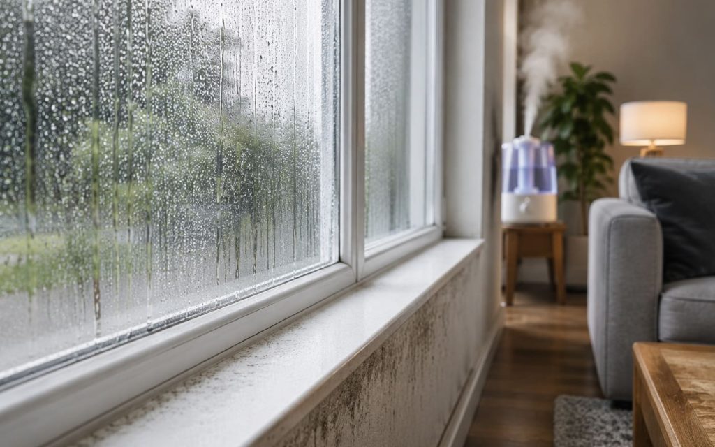 Comment fonctionne un humidificateur d’air : condensation causée par une humidité intérieure trop élevée