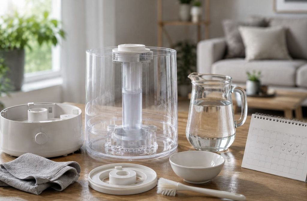 Transformation de l’eau en fine brume et diffusion dans l’air