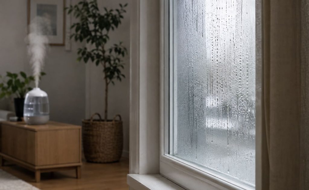 Condensation causée par une humidité intérieure trop élevée